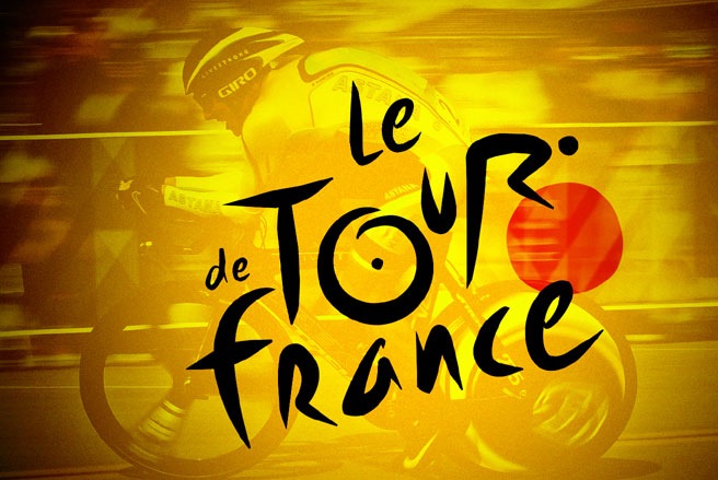 Giải đua xe đạp nổi tiếng Tour de France với logo có hình người đi xe đạp khá nổi bật